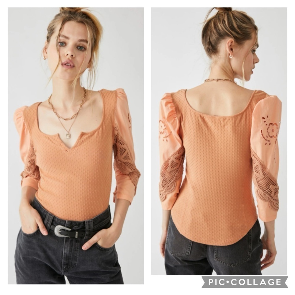 Free People Brunch Date Top Peached Copper Small